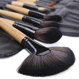 Maxbell Makeup Brush Sets with Roller Bag Shadows Brush Powder Brush for Women Gifts Natural