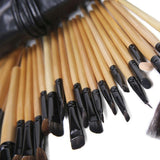 Maxbell Makeup Brush Sets with Roller Bag Shadows Brush Powder Brush for Women Gifts Natural
