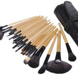 Maxbell Makeup Brush Sets with Roller Bag Shadows Brush Powder Brush for Women Gifts Natural