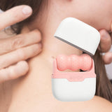 Maxbell Portable Dual Heads face roller for Face Tightening for Neck Redness Pink