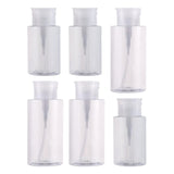 Maxbell 3x Push Down Pumping Bottle Dispenser Refillable Clear for Nail Polish 150ml