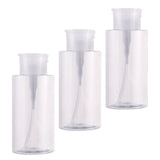 Maxbell 3x Push Down Pumping Bottle Dispenser Refillable Clear for Nail Polish 300ml