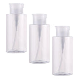 Maxbell 3x Push Down Pumping Bottle Dispenser Refillable Clear for Nail Polish 300ml