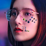 Maxbell Fashion 9Pcs Eyes Face Stickers DIY Acrylic stickers Glitter
