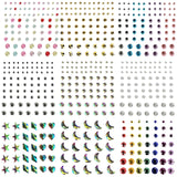 Maxbell Fashion 9Pcs Eyes Face Stickers DIY Acrylic stickers Glitter