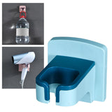 Maxbell Hair Dryer Holder Self Adhesive Storage for Bedroom Bathroom Blue