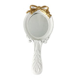 Maxbell Portable Makeup Mirror with Anti Slip Handle Beautiful Handle Mirrors White