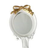 Maxbell Portable Makeup Mirror with Anti Slip Handle Beautiful Handle Mirrors White