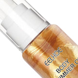 Maxbell Body Shimmer Oil Multipleuse Moisturizing Glitter Waterproof for Make up 30G Golden