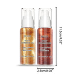 Maxbell Body Shimmer Oil Multipleuse Moisturizing Glitter Waterproof for Make up 30G Golden