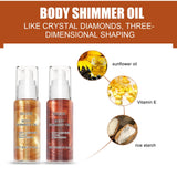 Maxbell Body Shimmer Oil Multipleuse Moisturizing Glitter Waterproof for Make up 30G Golden