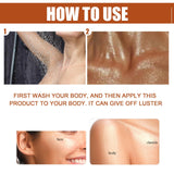 Maxbell Body Shimmer Oil Multipleuse Moisturizing Glitter Waterproof for Make up 30G Golden