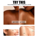 Maxbell Body Shimmer Oil Multipleuse Moisturizing Glitter Waterproof for Make up 30G Golden