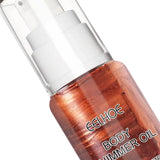 Maxbell Body Shimmer Oil Multipleuse Moisturizing Glitter Waterproof for Make up 30G Brown