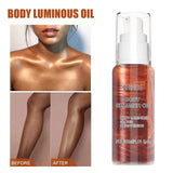 Maxbell Body Shimmer Oil Multipleuse Moisturizing Glitter Waterproof for Make up 30G Brown