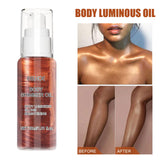 Maxbell Body Shimmer Oil Multipleuse Moisturizing Glitter Waterproof for Make up 30G Brown