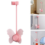 Maxbell Wall Mount Hair Dryer Holder Hands Free Bendable Rod Hairdryer Stand Butterfly Pink