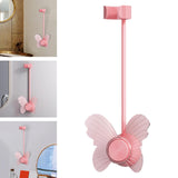 Maxbell Wall Mount Hair Dryer Holder Hands Free Bendable Rod Hairdryer Stand Butterfly Pink