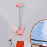 Maxbell Wall Mount Hair Dryer Holder Hands Free Bendable Rod Hairdryer Stand Butterfly Pink