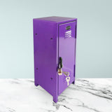 Maxbell Small Makeup Storage Cabinet Vertical File Cabinet for Cotton Pad Entryway Purple