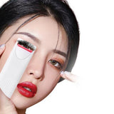 Maxbell Electric Eyelash Curler with Heating Silicone Pads Portable for Travel White