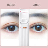 Maxbell Electric Eyelash Curler with Heating Silicone Pads Portable for Travel White