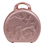 Maxbell Mini Hard Shell Cosmetic Case Organizer Makeup Brush Holder Small Girls Rose Gold