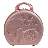 Maxbell Mini Hard Shell Cosmetic Case Organizer Makeup Brush Holder Small Girls Rose Gold