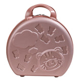Maxbell Mini Hard Shell Cosmetic Case Organizer Makeup Brush Holder Small Girls Rose Gold