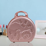 Maxbell Mini Hard Shell Cosmetic Case Organizer Makeup Brush Holder Small Girls Rose Gold