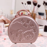 Maxbell Mini Hard Shell Cosmetic Case Organizer Makeup Brush Holder Small Girls Rose Gold