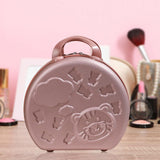 Maxbell Mini Hard Shell Cosmetic Case Organizer Makeup Brush Holder Small Girls Rose Gold