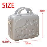 Maxbell Hard Shell Cosmetic Case 14inch Small with Elastic Band Suitcase for Women Silver