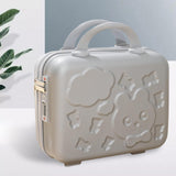 Maxbell Hard Shell Cosmetic Case 14inch Small with Elastic Band Suitcase for Women Silver