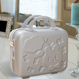 Maxbell Hard Shell Cosmetic Case 14inch Small with Elastic Band Suitcase for Women Silver