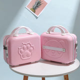 Maxbell 14 inch Small Suitcase Case with Handle Password Lock Mini for Business Pink