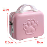 Maxbell 14 inch Small Suitcase Case with Handle Password Lock Mini for Business Pink