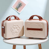 Maxbell 14 inch Small Suitcase Case with Handle Password Lock Mini for Business Beige