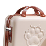 Maxbell 14 inch Small Suitcase Case with Handle Password Lock Mini for Business Beige