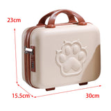 Maxbell 14 inch Small Suitcase Case with Handle Password Lock Mini for Business Beige