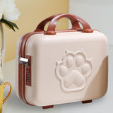 Maxbell 14 inch Small Suitcase Case with Handle Password Lock Mini for Business Beige
