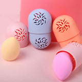 Maxbell Beauty Sponge Storage Box Makeup Sponge Holder Powder Puff Sponge for Travel Blue