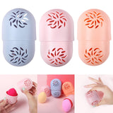 Maxbell Beauty Sponge Storage Box Makeup Sponge Holder Powder Puff Sponge for Travel Blue