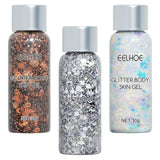 Maxbell 3 Pieces glitter Chunky Cosmetic Decor Makeup for Party Lips