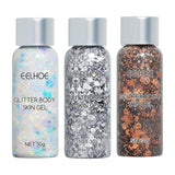 Maxbell 3 Pieces glitter Chunky Cosmetic Decor Makeup for Party Lips