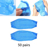 Maxbell 100 Disposable Oversleeves Covers Waterproof pe Cooking Car Washing Blue