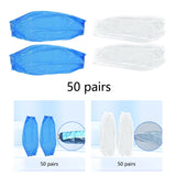 Maxbell 100 Disposable Oversleeves Covers Waterproof pe Cooking Car Washing Blue