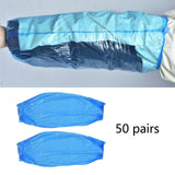 Maxbell 100 Disposable Oversleeves Covers Waterproof pe Cooking Car Washing Blue