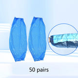 Maxbell 100 Disposable Oversleeves Covers Waterproof pe Cooking Car Washing Blue