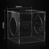 Maxbell Grinding Dust Box Acrylic Portable Clear with 2 Holes for Buffing Engraving